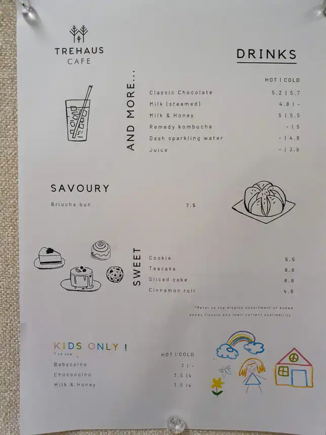 Menu of Trehaus Cafe