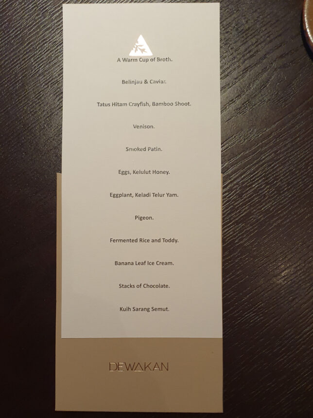 Dewakan Tasting Menu