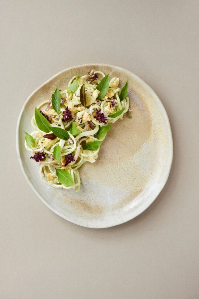 Grilled Squid Salad, Shaved Vegetables, Charred Coconut
new eats in the new year 2024