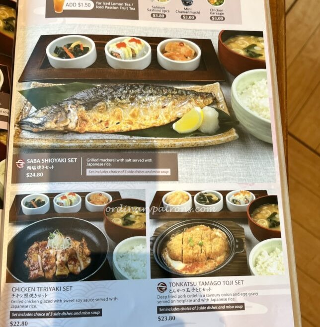 SUN with MOON Japanese Restaurant Menu at Wheelock Place 