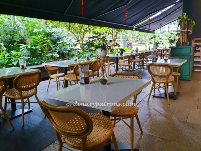 Terrace seating at Tanglin Cookhouse at Paya Lebar Quarter
