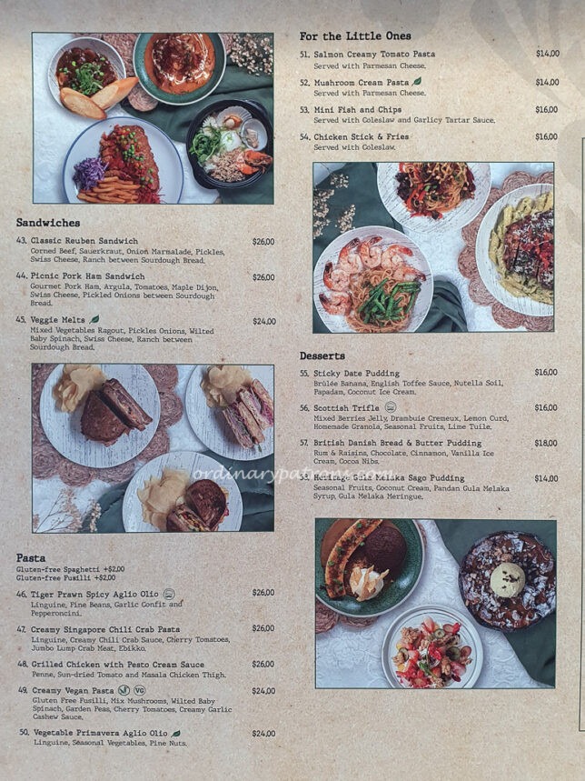 Tanglin Cookhouse Menu