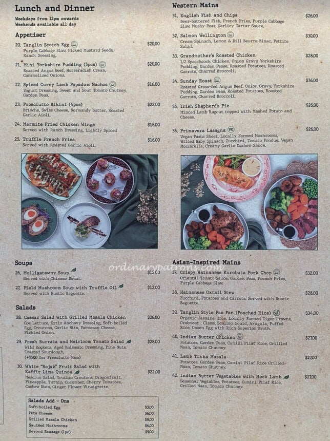 Menu of Tanglin Cookhouse PLQ