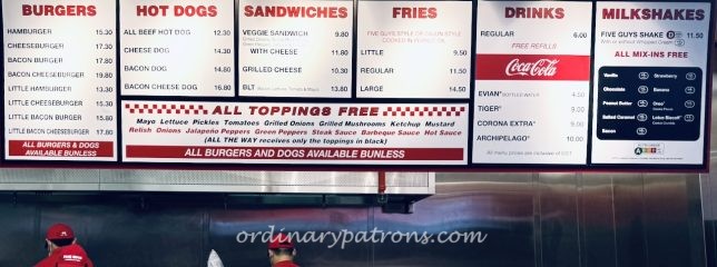 Five Guys Singapore Menu