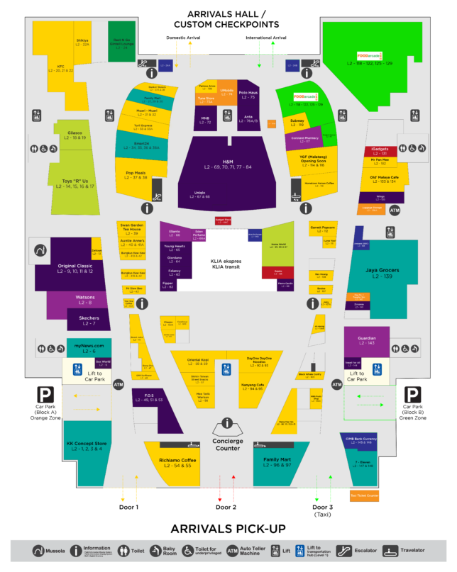 Floor Plan of Level 2 of gateway@klia2