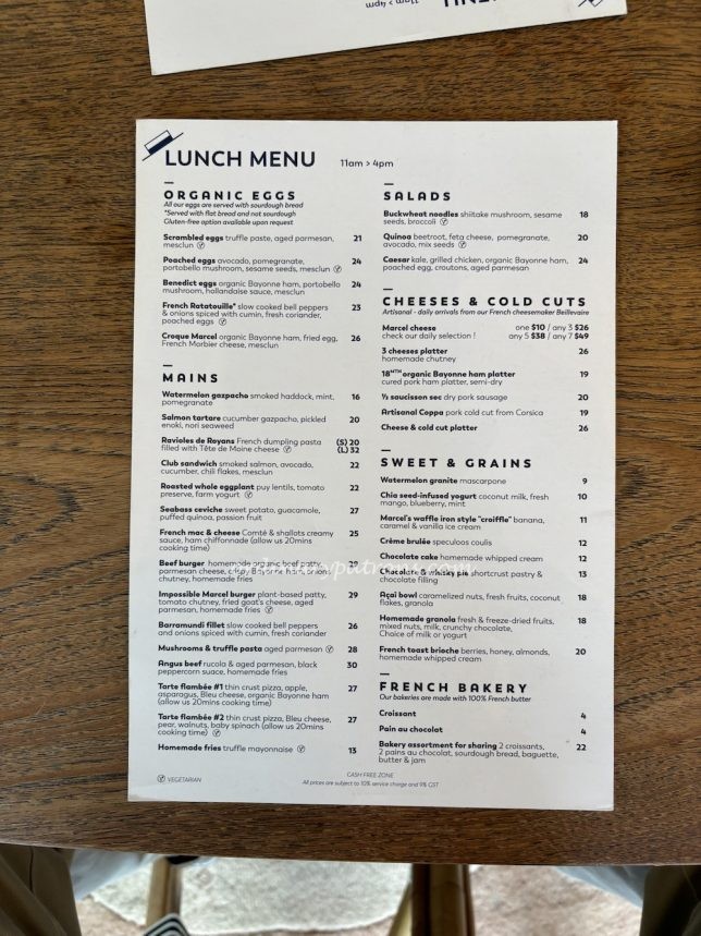 Merci Marcel East Coast Menu