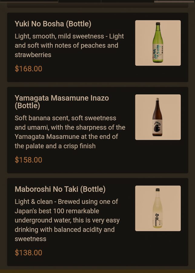 Ne Ne Neko Drinks Menu