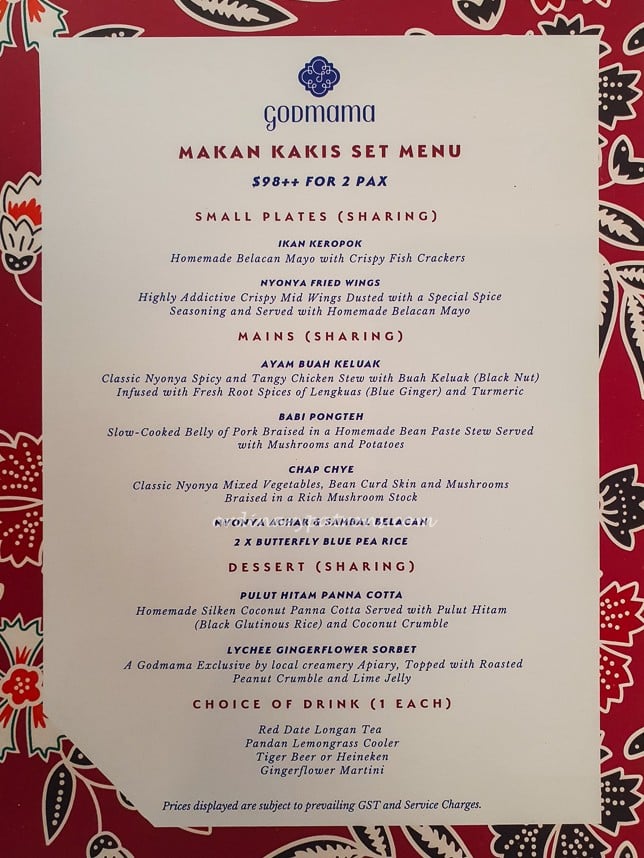 Godmama Parkway Menu