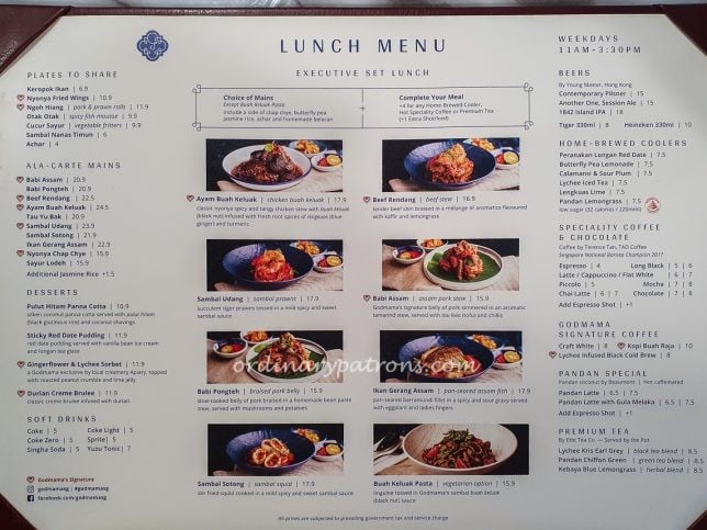 Godmama Parkway Lunch Menu
