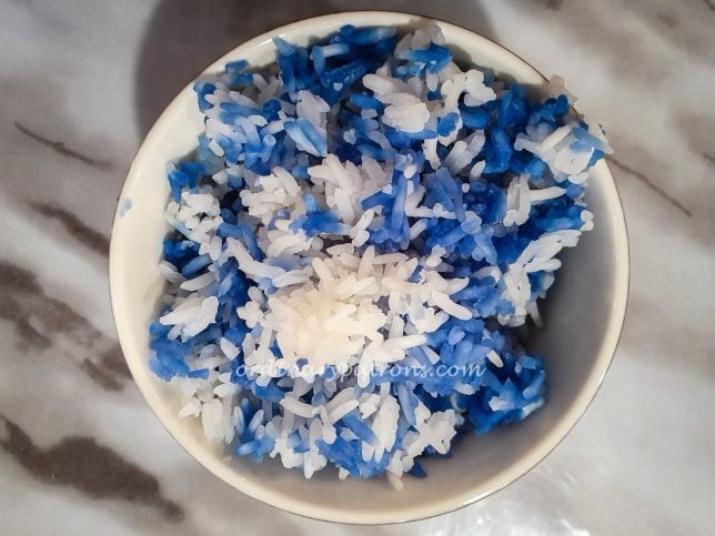 bunga telang (or butterfly pea flower) rice