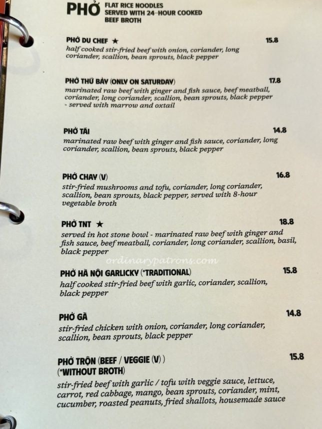 Hanoi 1988 Paris Vietnamese Restaurant Menu