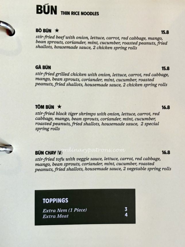 Hanoi 1988 Paris Vietnamese Restaurant Menu