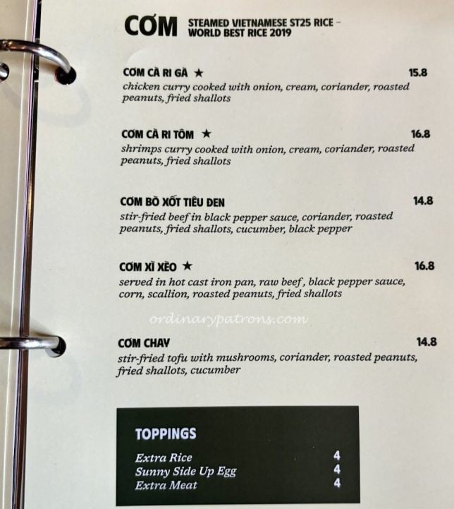 Hanoi 1988 Paris menu Vietnamese Restaurant 