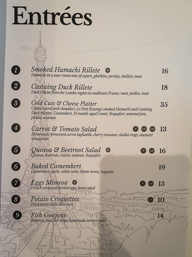 Menu of Le Petit Katong 