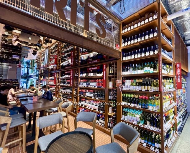 well stocked wine and spirits section of Finest 