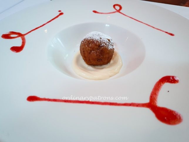 OSO Ristorante Mascarpone Mousse Served with Caramel โMouโ Sauce