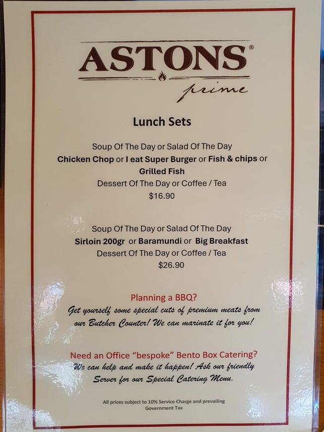 Set lunch at Aston Prime Joo Chiat