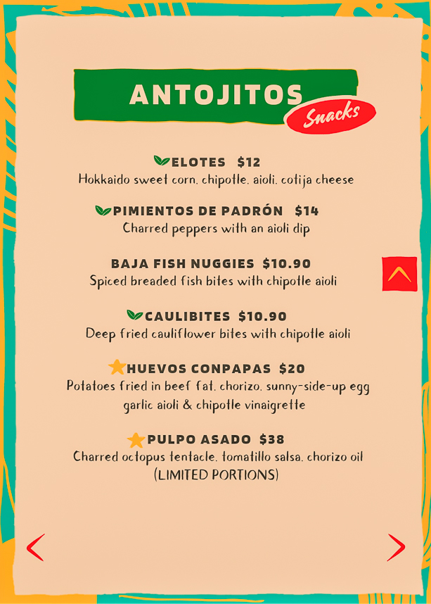 Huevos Menu