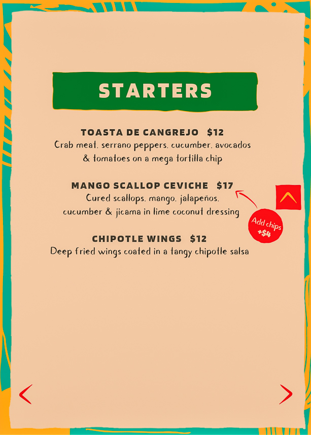 Huevos Menu