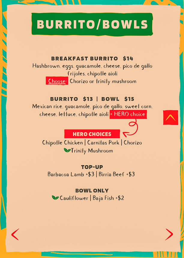 Huevos Menu