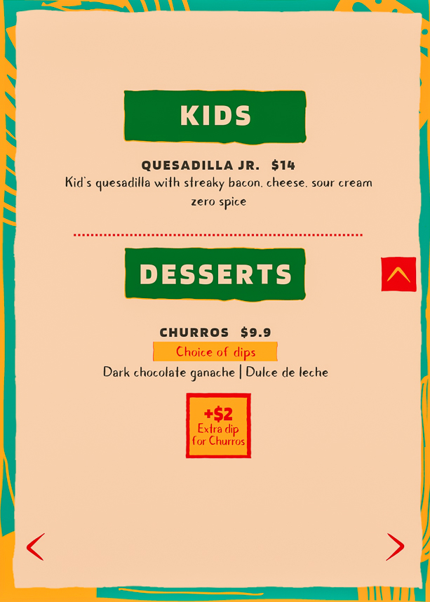 Kids Menu of Huevos