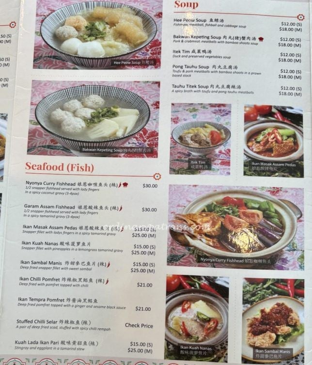 Ivins Peranakan Restaurant's New Menu 2024