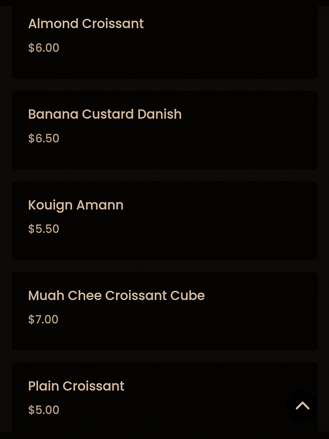 June Coffee East Coast Menu