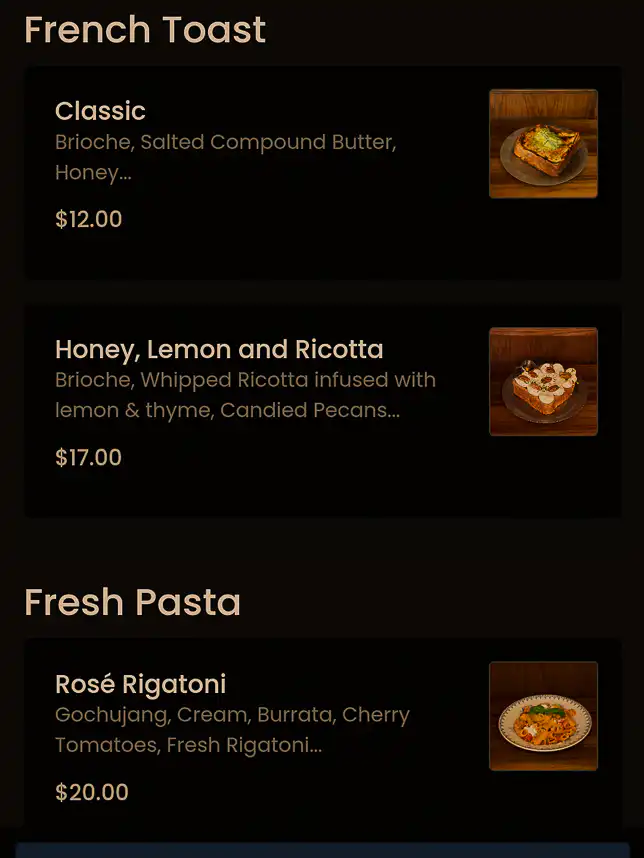 Menu of June Coffee