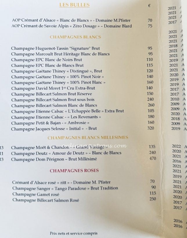 Tomy & Co Paris Wine List: Reasonably Priced Michelin Star Restaurant Near Eiffel Tower