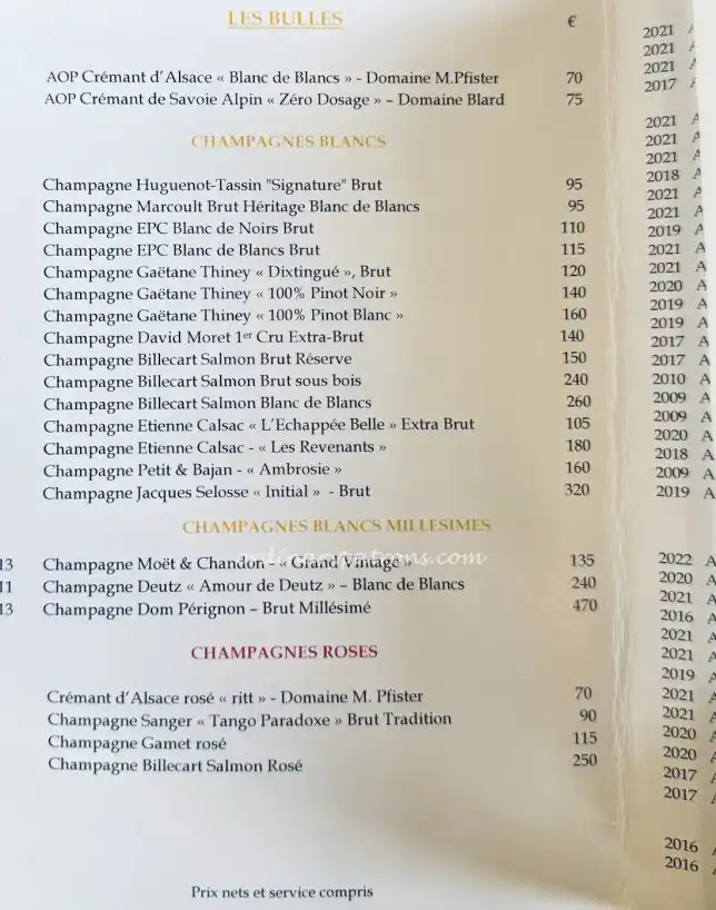 Tomy & Co Paris Wine List: Reasonably Priced Michelin Star Restaurant Near Eiffel Tower