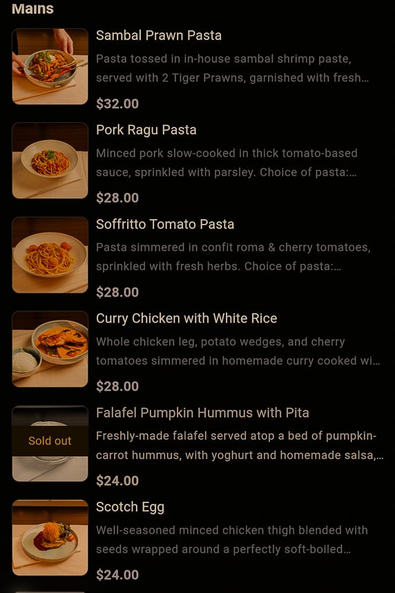 Anatta East Coast Menu