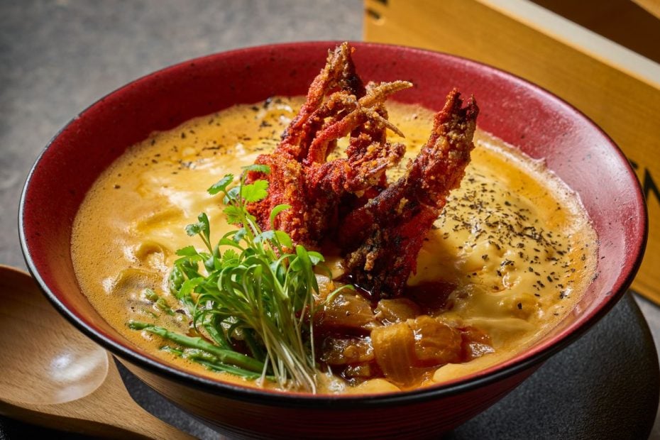 Chilli Crab ramen of New restaurant Mensho Tokyo Singapore
