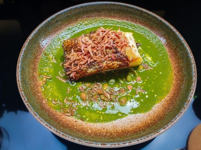 pan-fried black cod, paired with a rich thunder tea at Eden