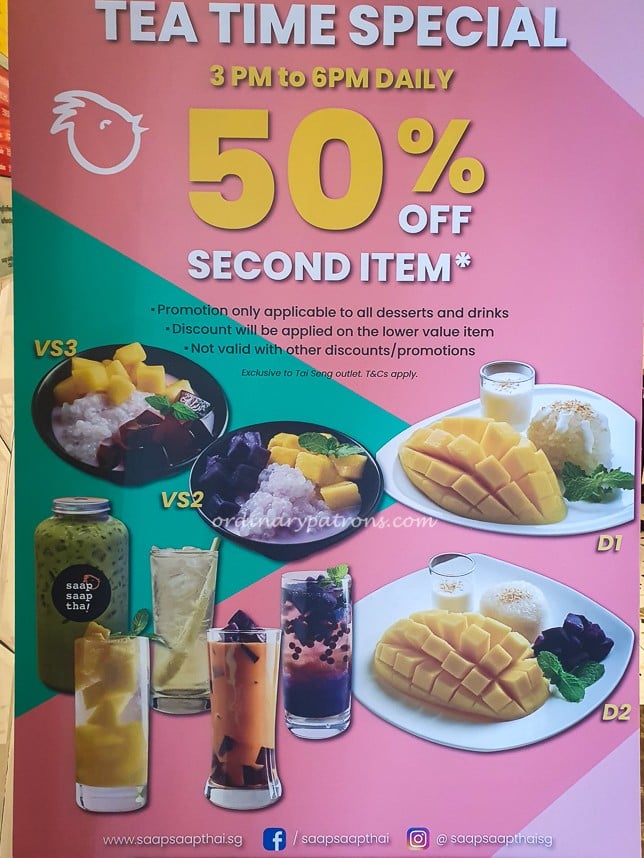 Menu of Saap Saap Thai 18 Tai Seng