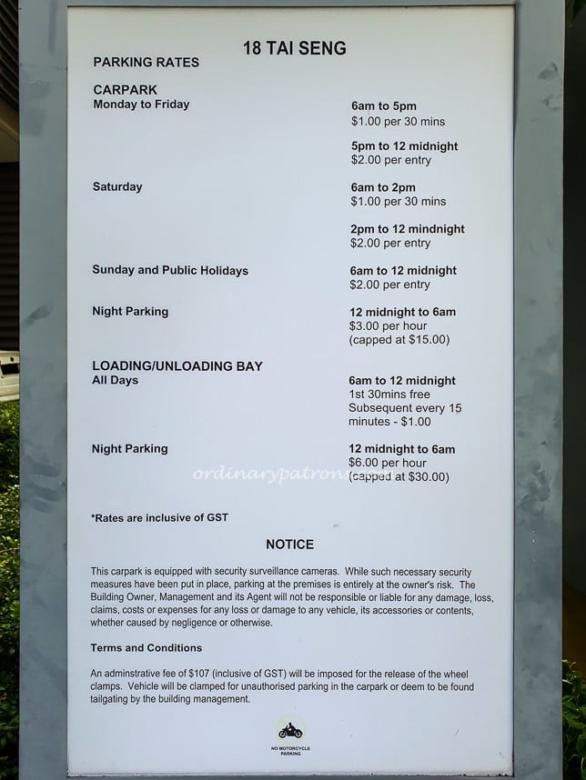 18 Tai Seng Car Park Charges