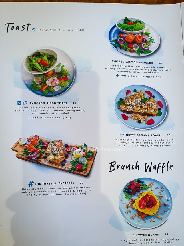 Menu of 6 Letter Brunch cafe