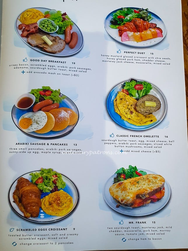 Menu of 6 Letter Brunch