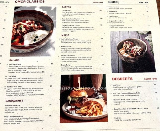 Common Man Coffee Alexandra Menu