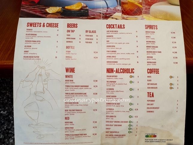 Extra Virgin Pizza Menu