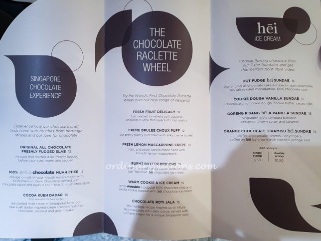Menu of Awfully Chocolate Experience Cafe