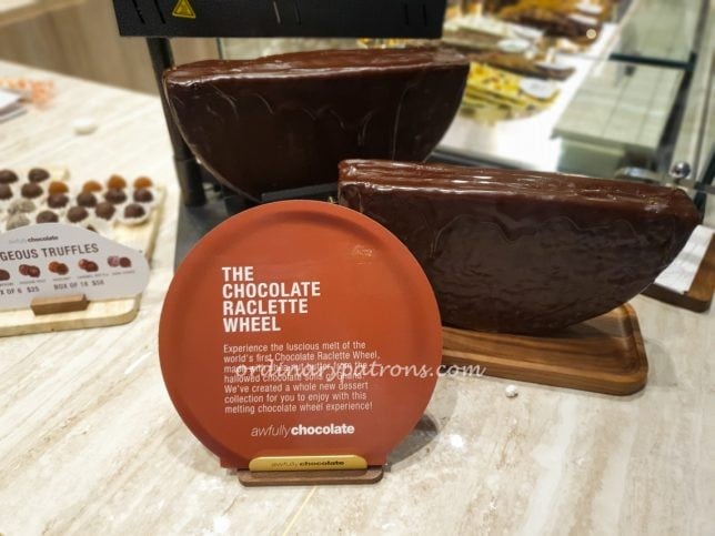 World's First Chocolate Raclette Wheel at The Awfully Chocolate Experience Cafe