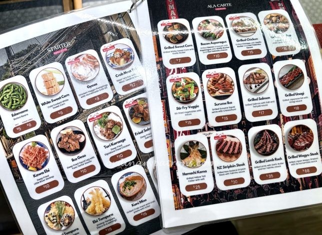 Menu of ZA Dining Izakaya & Sake Bar