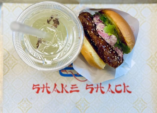 Shack Shake KEK coffee glazed chicken burger