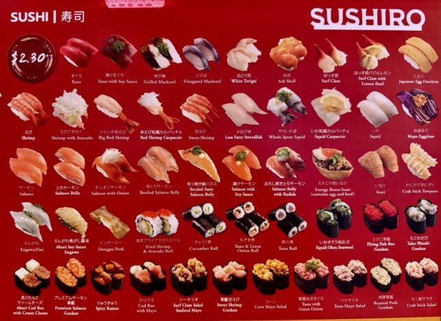 Sushiro Thomson Plaza menu - New Singapore Conveyor Sushi Outlet