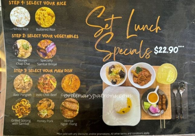 Verandah @ Rael's Star Vista set lunch menu