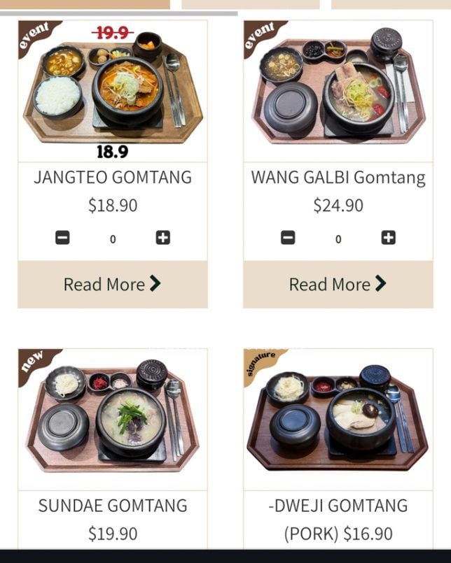 Onggii Korean Restaurant Menu