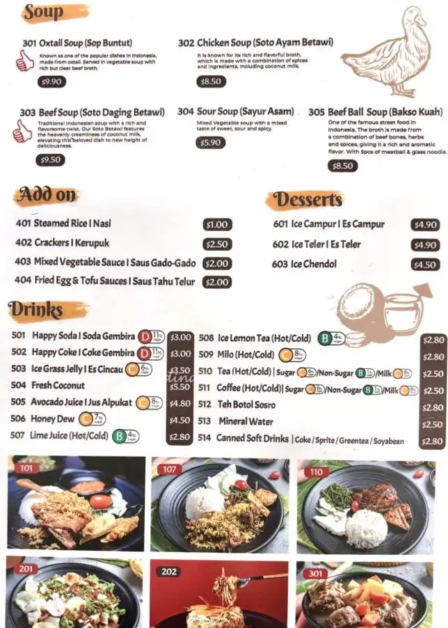 Bebek Goreng Pak Ndut menu