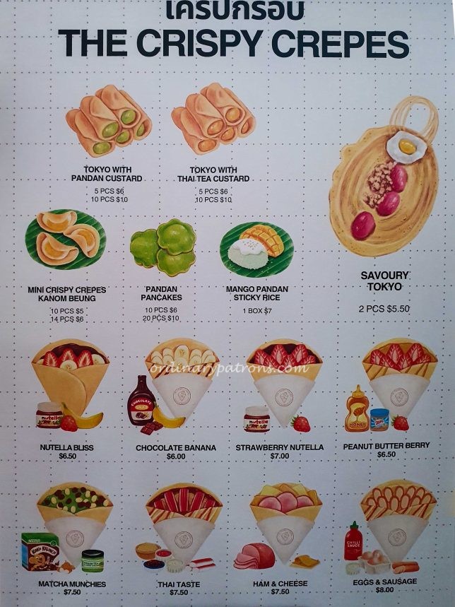 The Crispy Crepes Menu