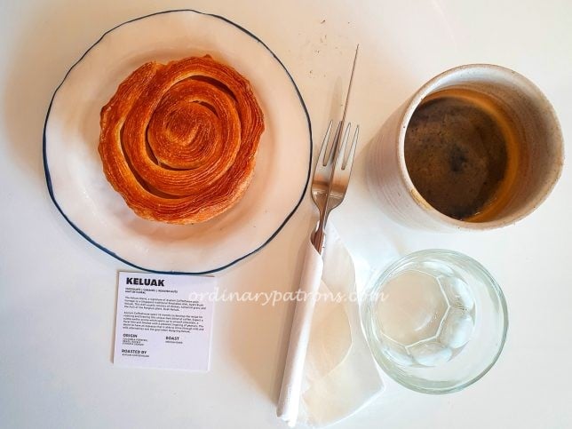 Asylum Coffeehouse Hot Black Coffee and Kouign-amann