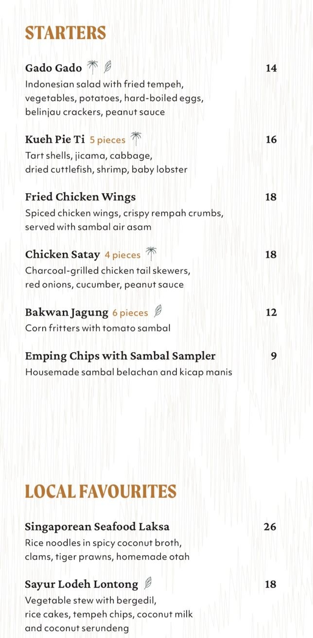 Coconut Club New Bahru menu